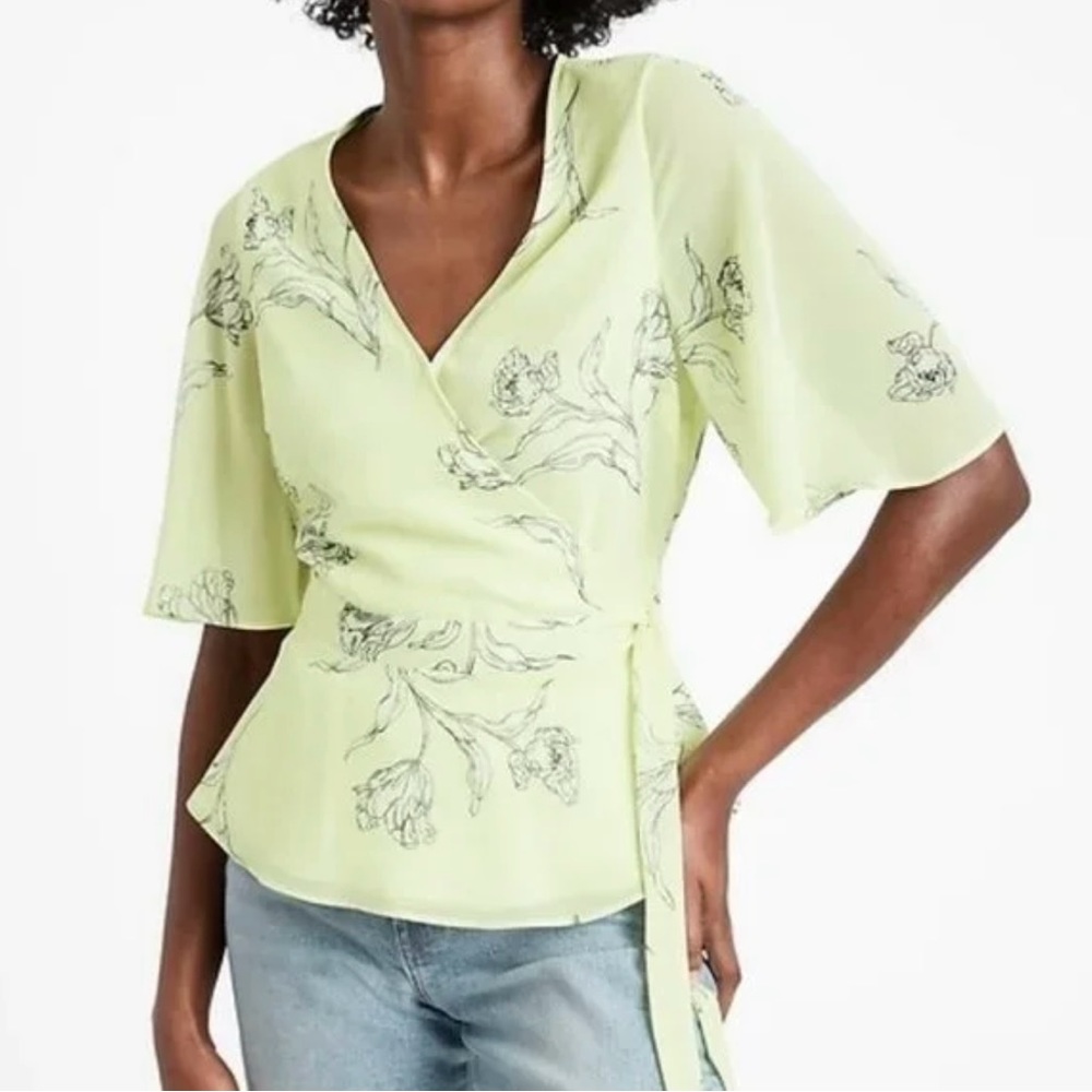 Banana Republic Wrap Peplum Top - XS